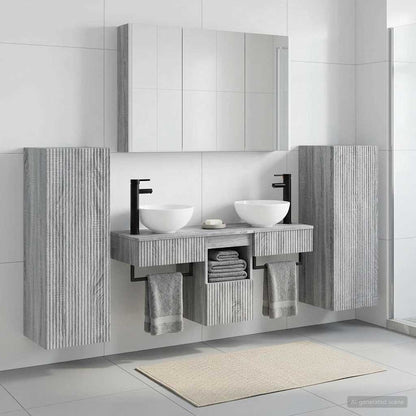 vidaXL Bathroom Furniture Set 6 pcs Grey Sonoma 4