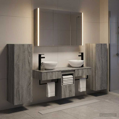 vidaXL Bathroom Furniture Set 6 pcs Grey Sonoma 1