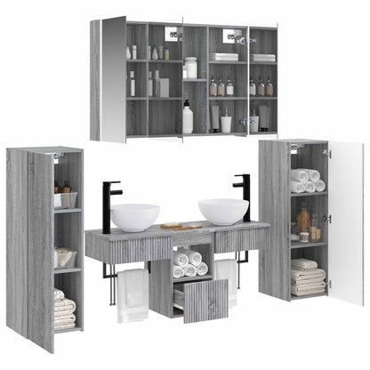 vidaXL Bathroom Furniture Set 6 pcs Grey Sonoma 3