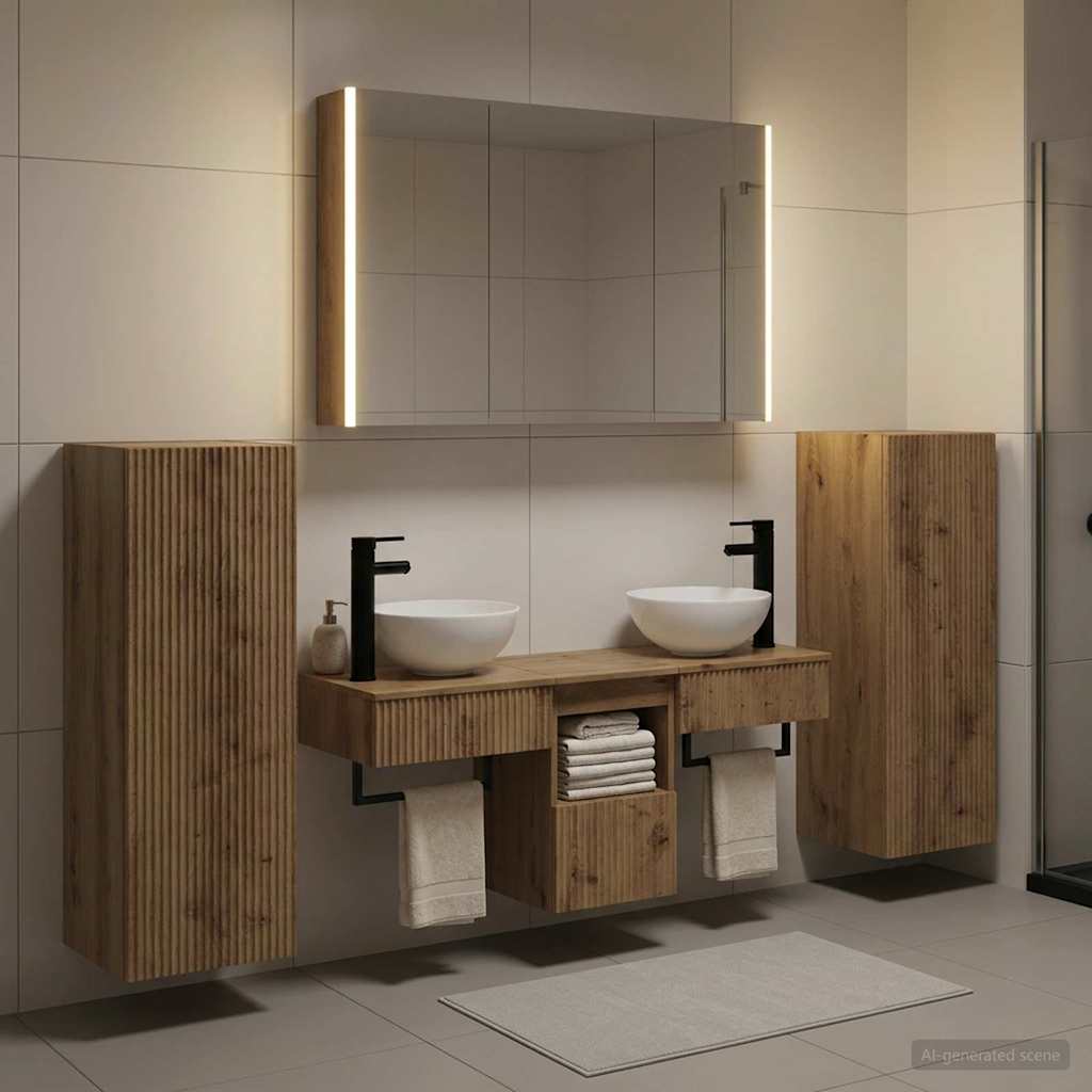 vidaXL Bathroom Furniture Set 6 pcs Artisan Oak 1