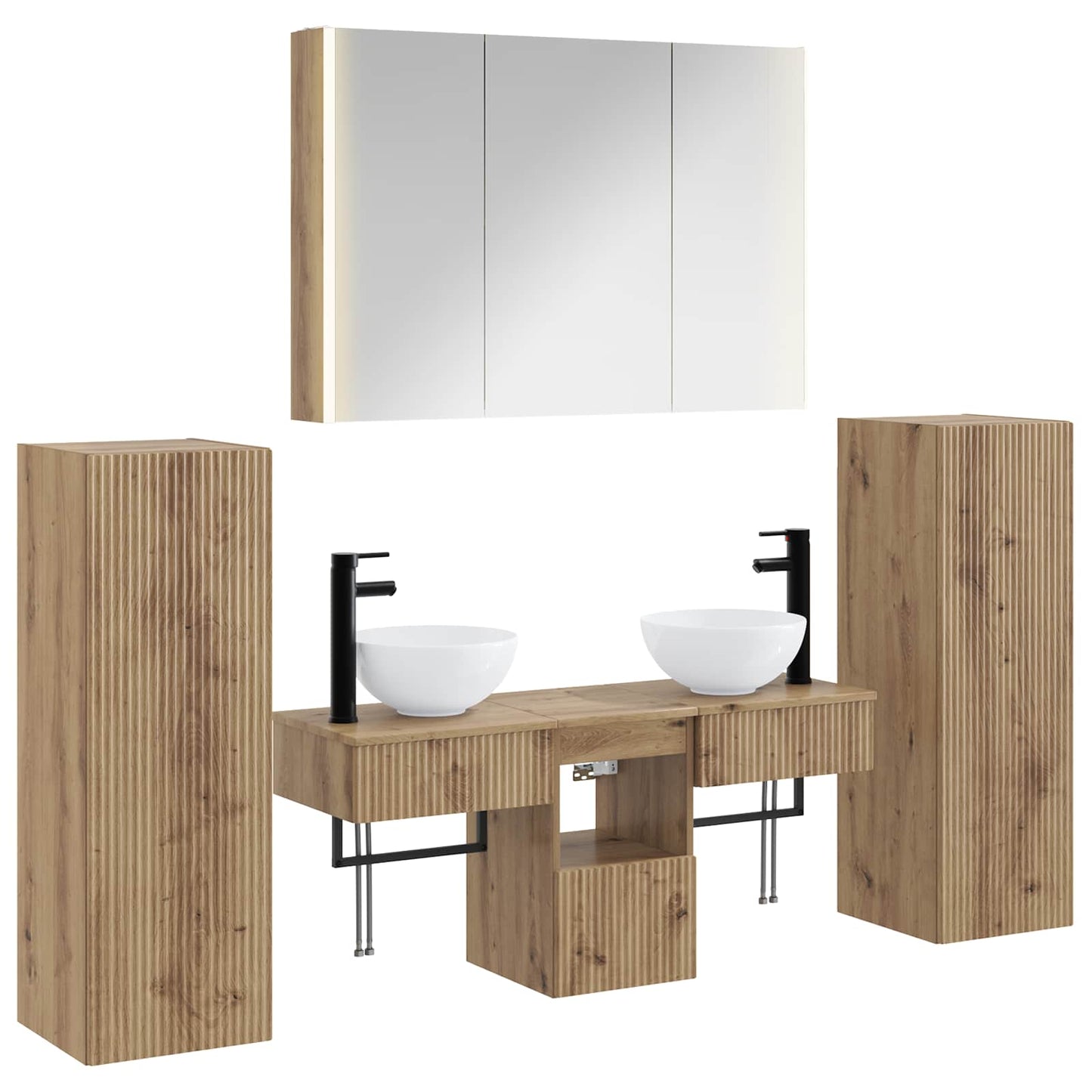 vidaXL Bathroom Furniture Set 6 pcs Artisan Oak 2