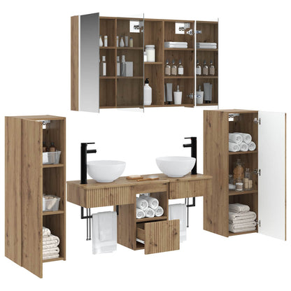 vidaXL Bathroom Furniture Set 6 pcs Artisan Oak 3