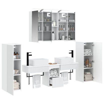 Bathroom Furniture Set 6 pcs 100 x 14.5 x 70 cm White