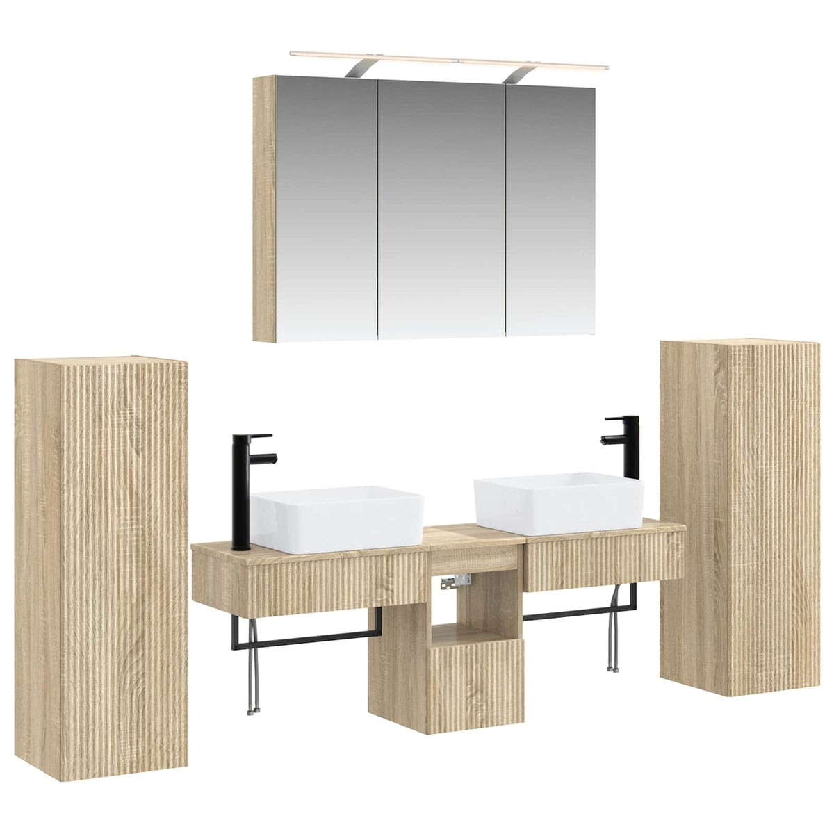 Bathroom Furniture Set 6 pcs 100 x 14.5 x 70 cm Sonoma oak