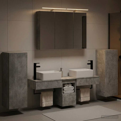 vidaXL Bathroom Furniture Set 6 pcs Concrete Grey 4
