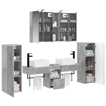 vidaXL Bathroom Furniture Set 6 pcs Concrete Grey 3