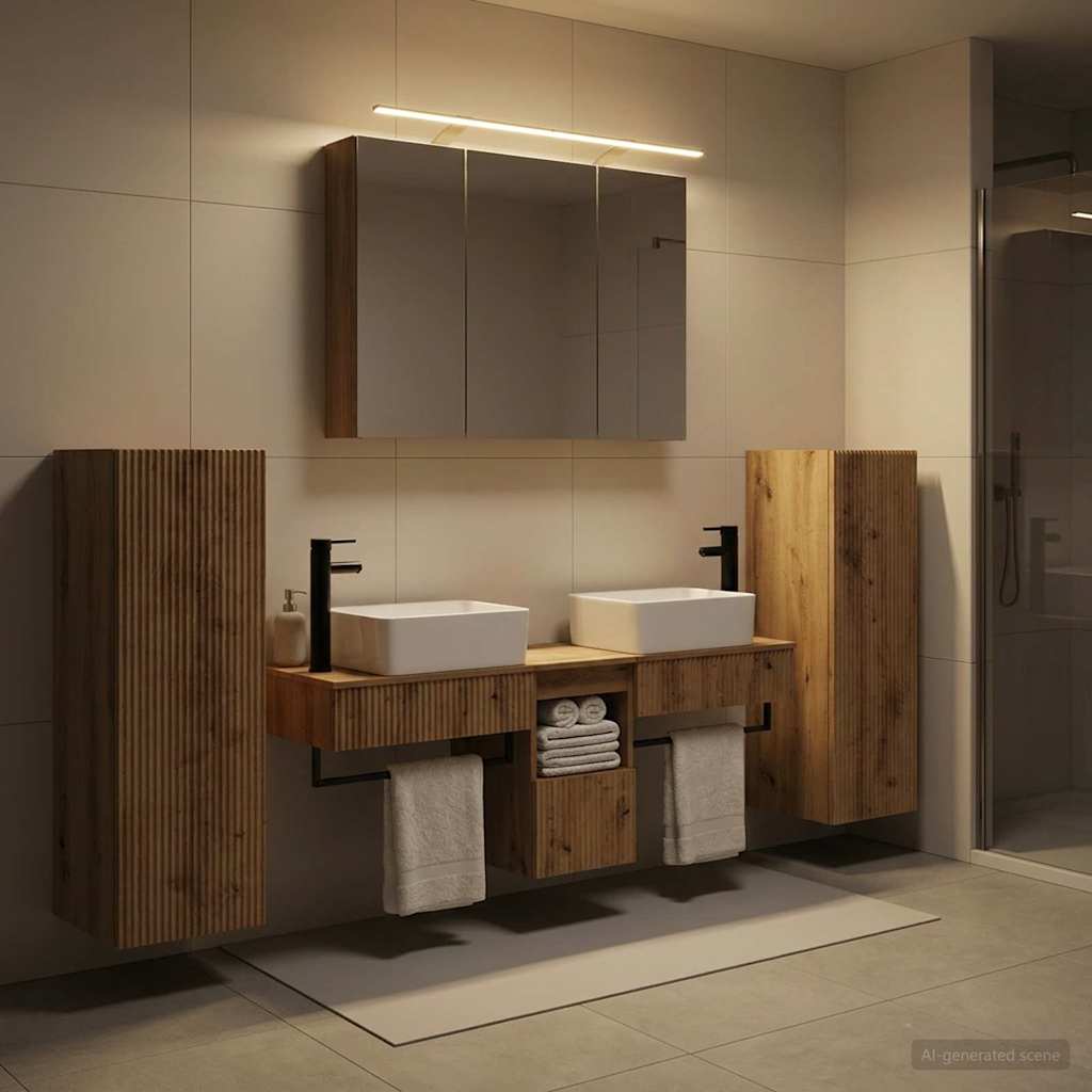 vidaXL Bathroom Furniture Set 6 pcs Artisan Oak 4