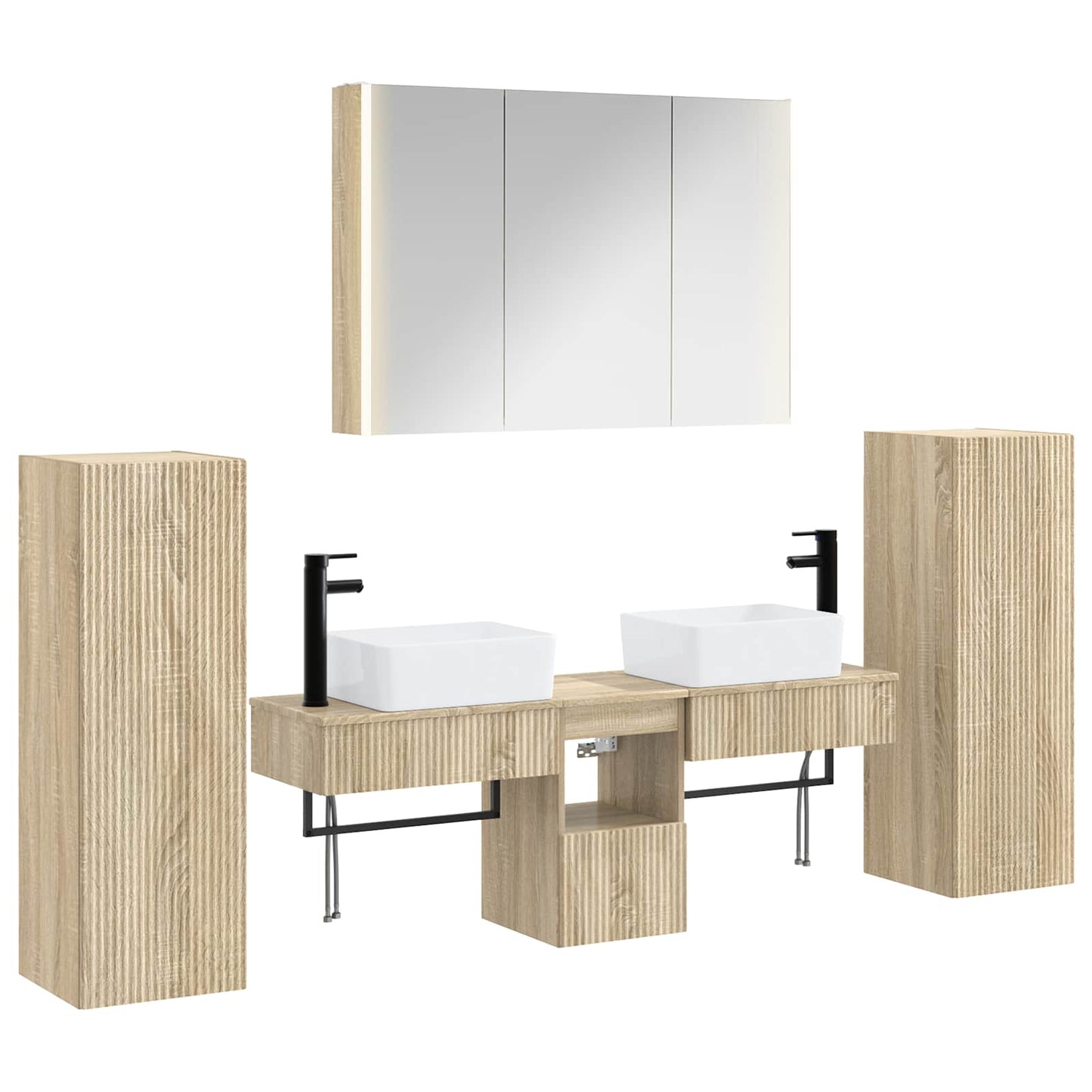 vidaXL Bathroom Furniture Set 6 pcs Sonoma Oak 2