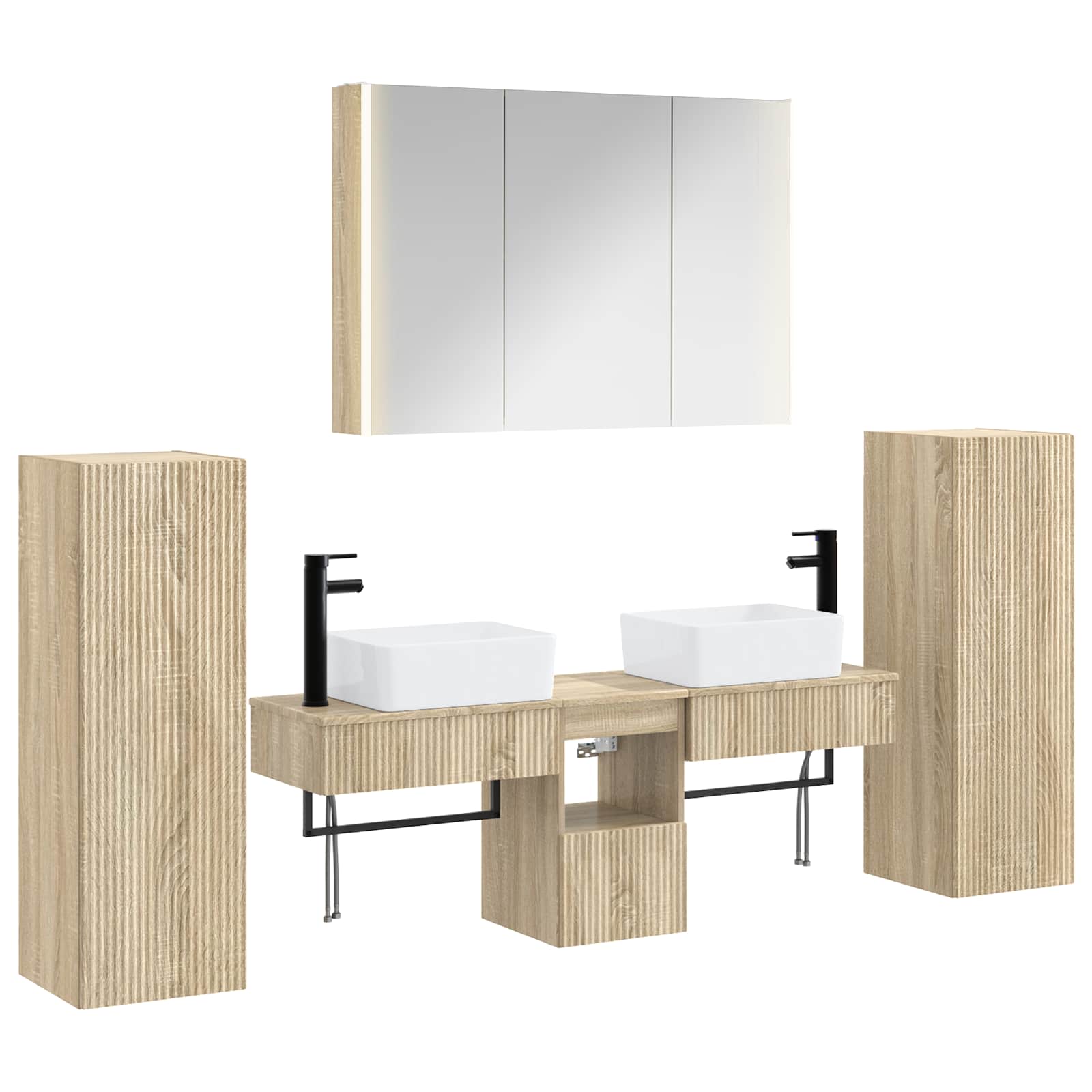 vidaXL Bathroom Furniture Set 6 pcs Sonoma Oak 2