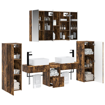 vidaXL Bathroom Furniture Set 6 pcs Smoked Oak 3
