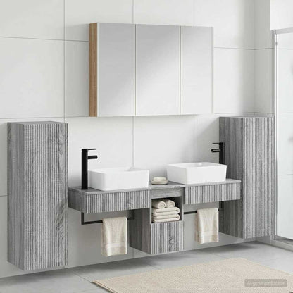 vidaXL Bathroom Furniture Set 6 pcs Grey Sonoma 4