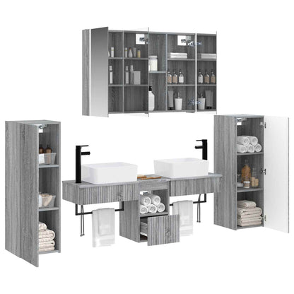 vidaXL Bathroom Furniture Set 6 pcs Grey Sonoma 3