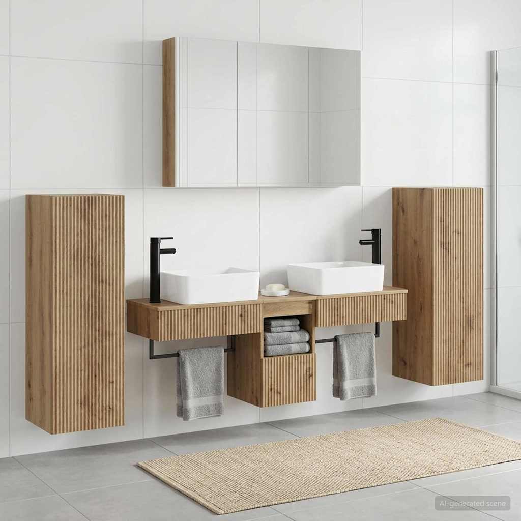 vidaXL Bathroom Furniture Set 6 pcs Artisan Oak 4