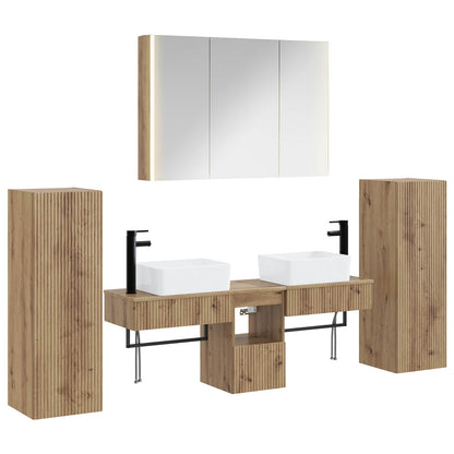 vidaXL Bathroom Furniture Set 6 pcs Artisan Oak 2
