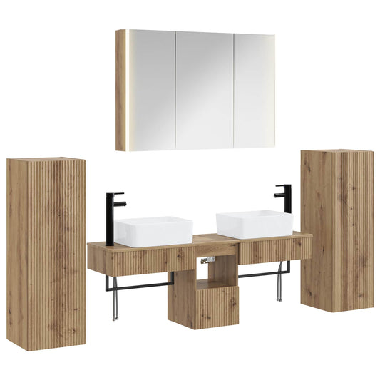 Bathroom Furniture Set 6 pcs 103.5 x 15 x 70 cm Artisan oak