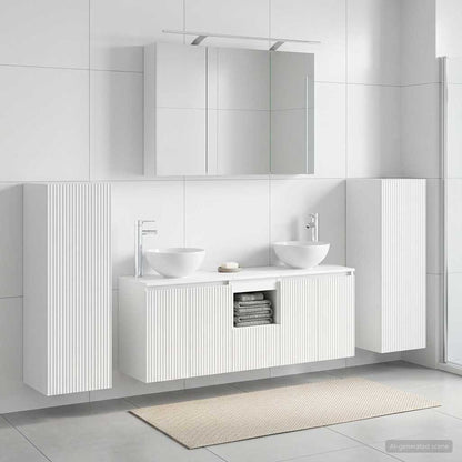 Bathroom Furniture Set 6 pcs 100 x 14.5 x 70 cm White
