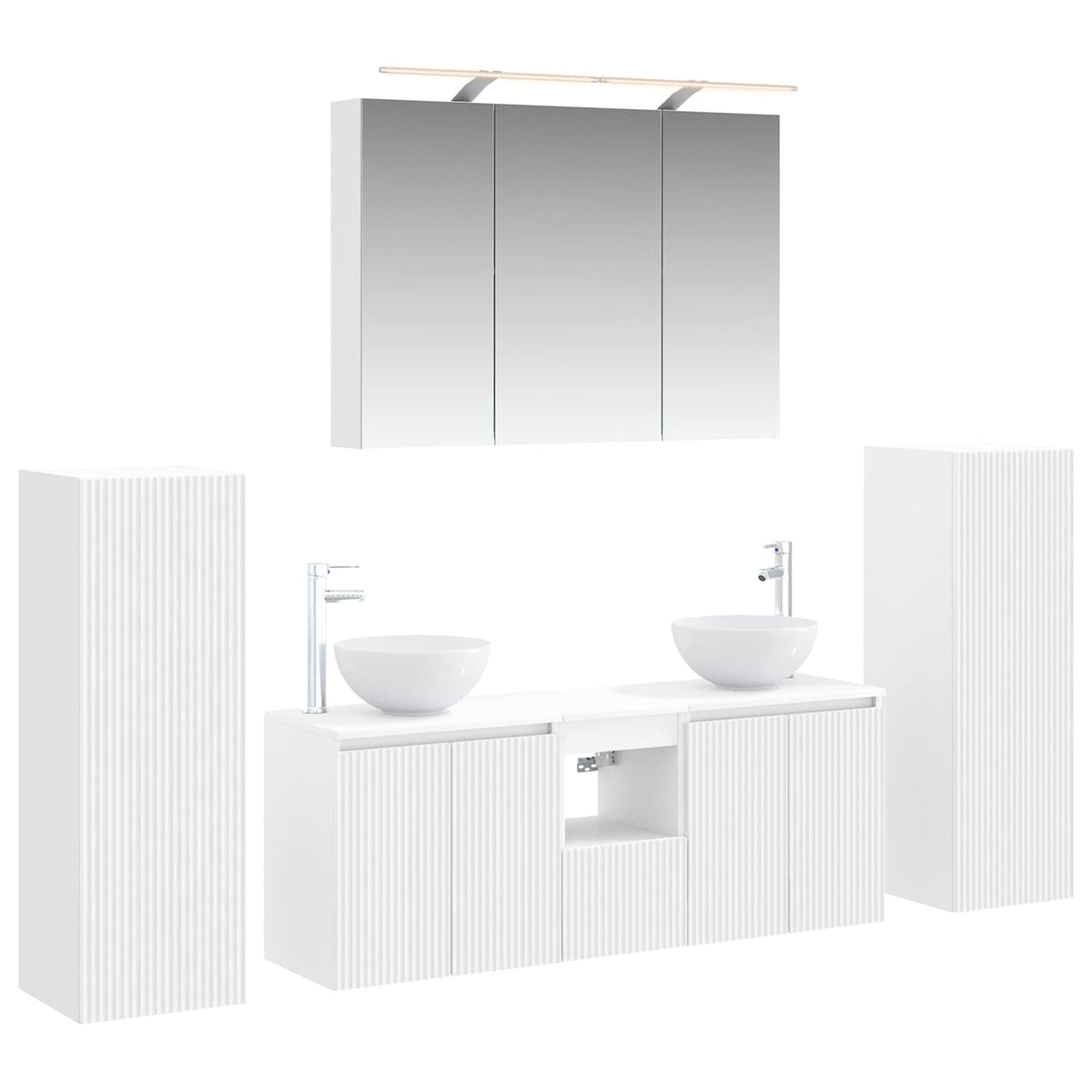 Bathroom Furniture Set 6 pcs 100 x 14.5 x 70 cm White