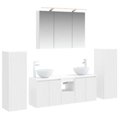 Bathroom Furniture Set 6 pcs 100 x 14.5 x 70 cm White