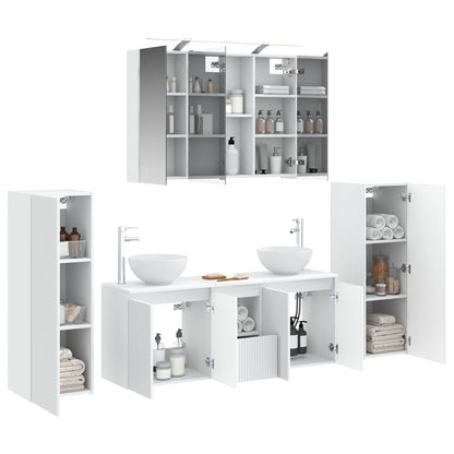 Bathroom Furniture Set 6 pcs 100 x 14.5 x 70 cm White