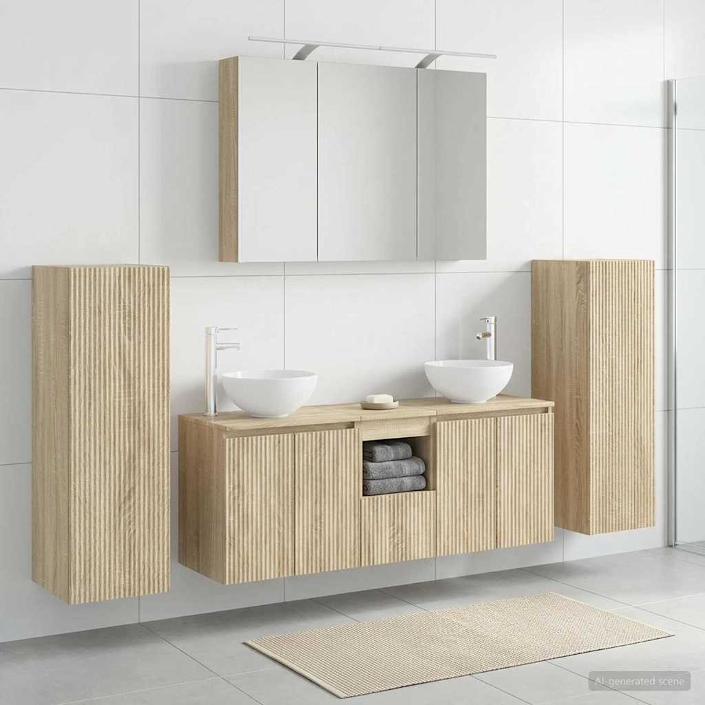 Bathroom Furniture Set 6 pcs 100 x 14.5 x 70 cm Sonoma oak