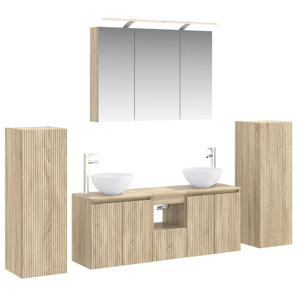 Bathroom Furniture Set 6 pcs 100 x 14.5 x 70 cm Sonoma oak