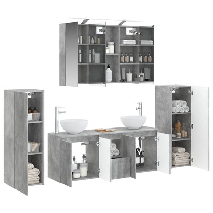vidaXL Bathroom Furniture Set 6 pcs Concrete Grey 3