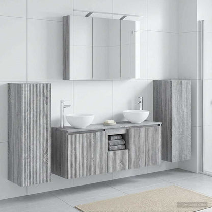 vidaXL Bathroom Furniture Set 6 pcs Grey Sonoma 4