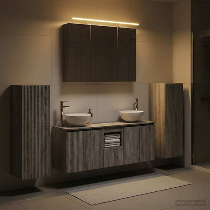 Bathroom Furniture Set 6 pcs 100 x 14.5 x 70 cm Grey sonoma
