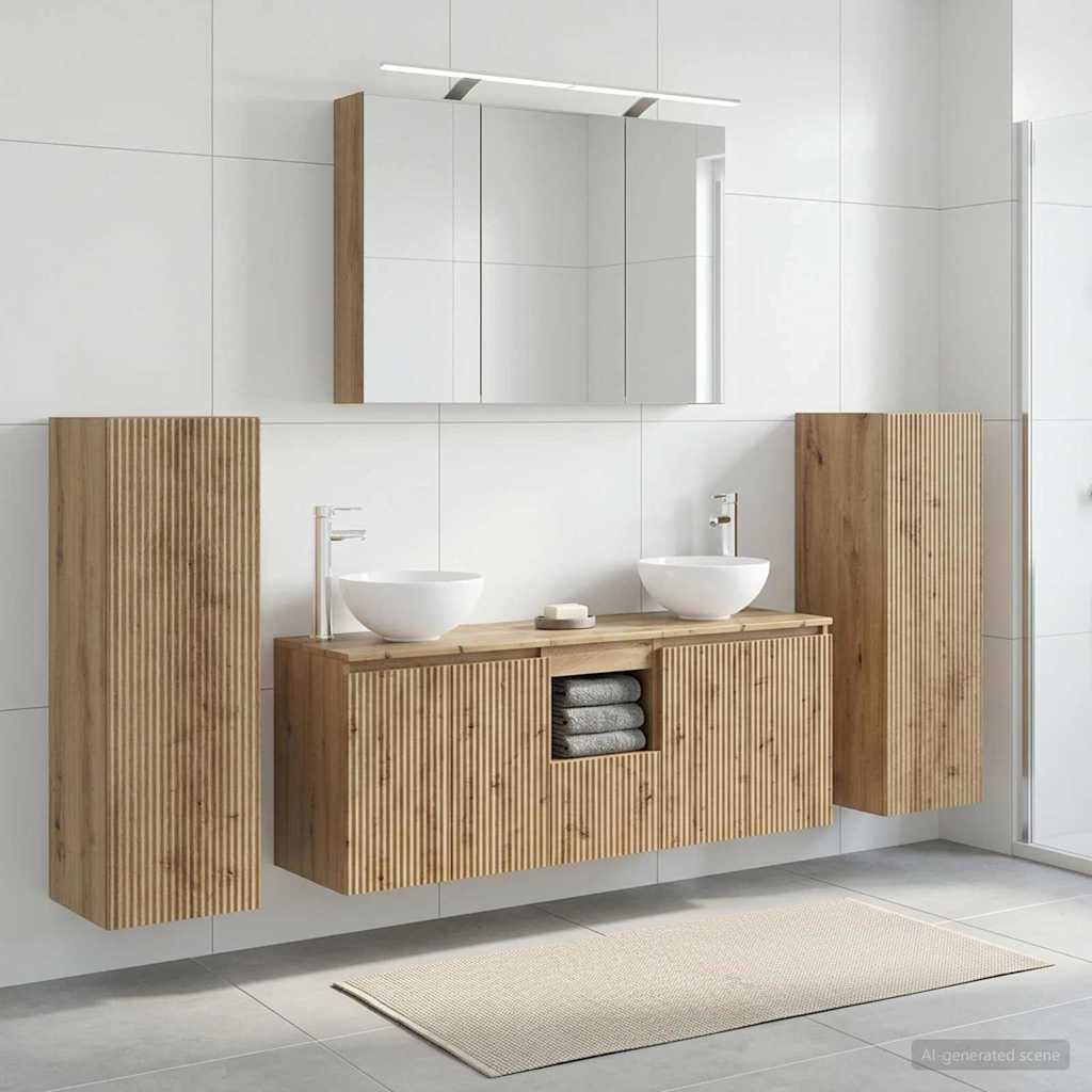 vidaXL Bathroom Furniture Set 6 pcs Artisan Oak 4