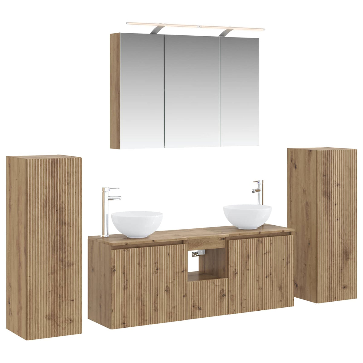 vidaXL Bathroom Furniture Set 6 pcs Artisan Oak 2