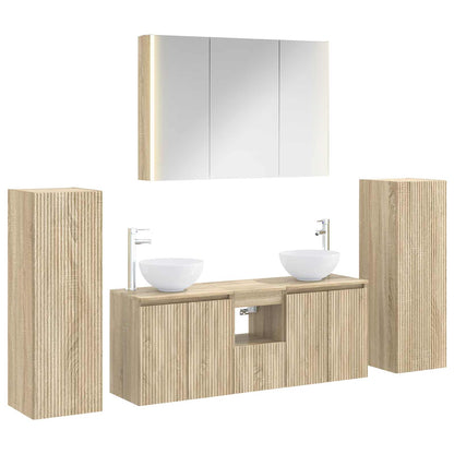 vidaXL Bathroom Furniture Set 6 pcs Sonoma Oak 2