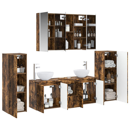 vidaXL Bathroom Furniture Set 6 pcs Smoked Oak 3