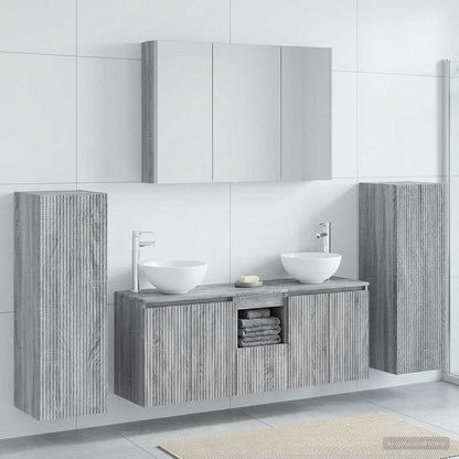 vidaXL Bathroom Furniture Set 6 pcs Grey Sonoma 1