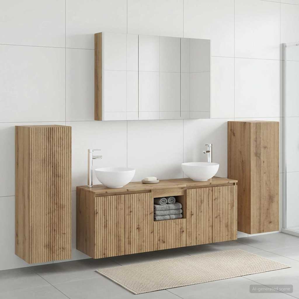 vidaXL Bathroom Furniture Set 6 pcs Artisan Oak 4
