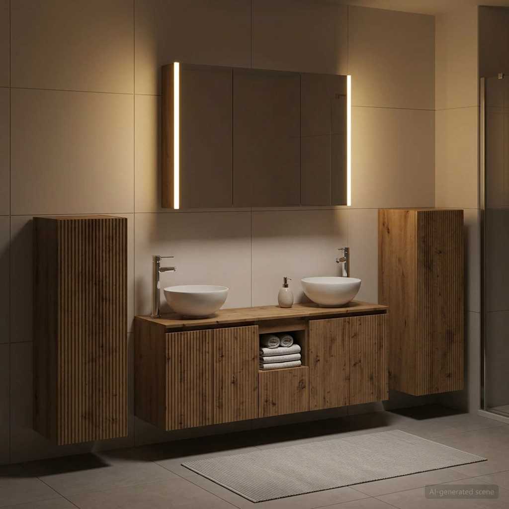 vidaXL Bathroom Furniture Set 6 pcs Artisan Oak 1