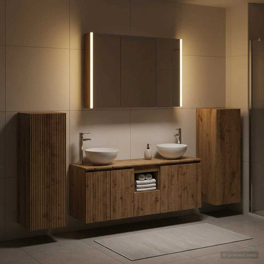 Bathroom Furniture Set 6 pcs 100 x 15.5 x 70 cm Artisan oak