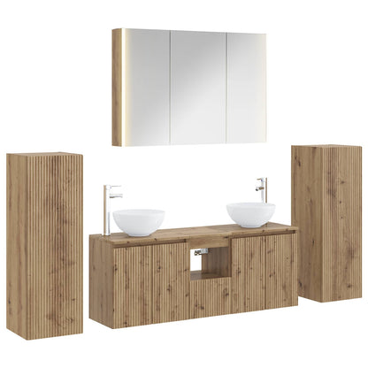 vidaXL Bathroom Furniture Set 6 pcs Artisan Oak 2