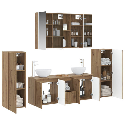 vidaXL Bathroom Furniture Set 6 pcs Artisan Oak 3