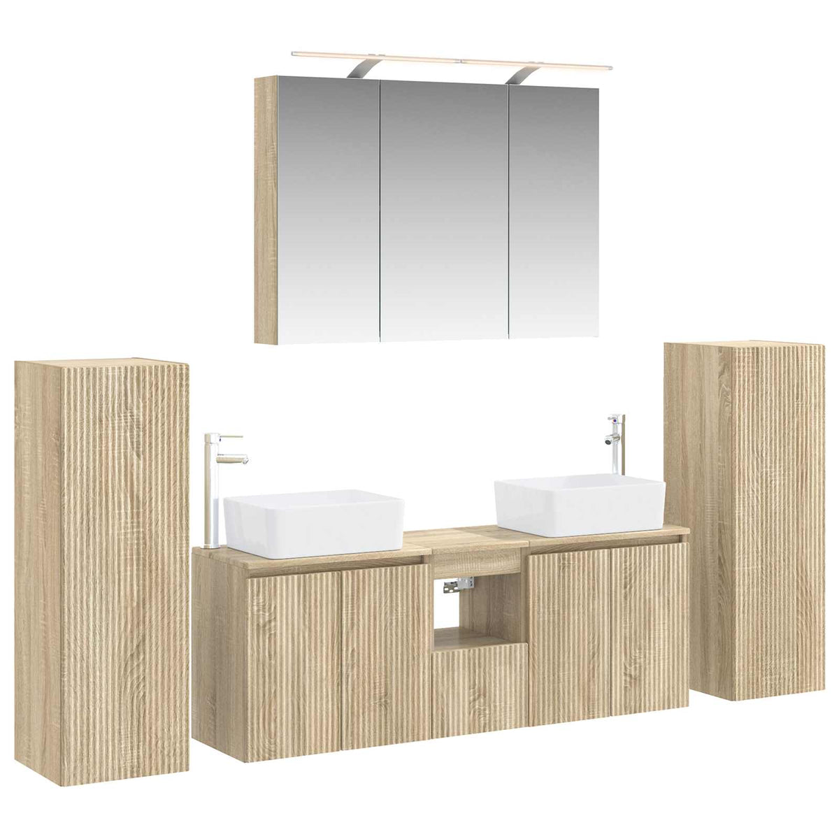 vidaXL Bathroom Furniture Set 6 pcs Sonoma Oak 2