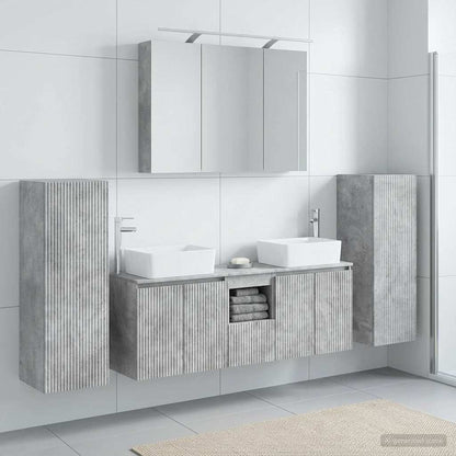 vidaXL Bathroom Furniture Set 6 pcs Concrete Grey 1