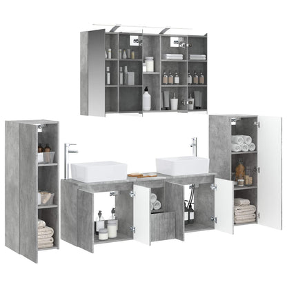 vidaXL Bathroom Furniture Set 6 pcs Concrete Grey 3
