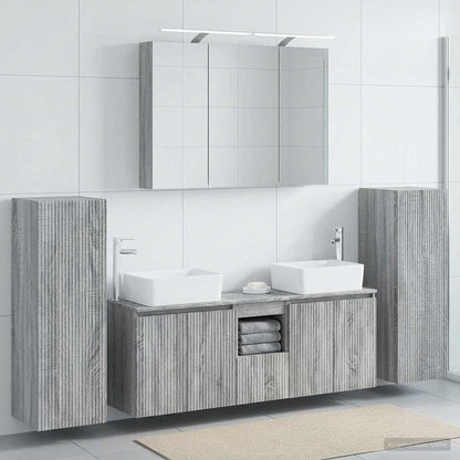vidaXL Bathroom Furniture Set 6 pcs Grey Sonoma 1