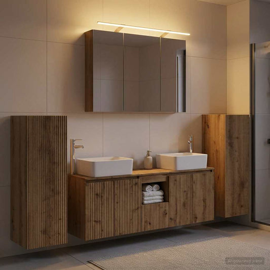 Bathroom Furniture Set 6 pcs 100 x 14.5 x 70 cm Artisan oak