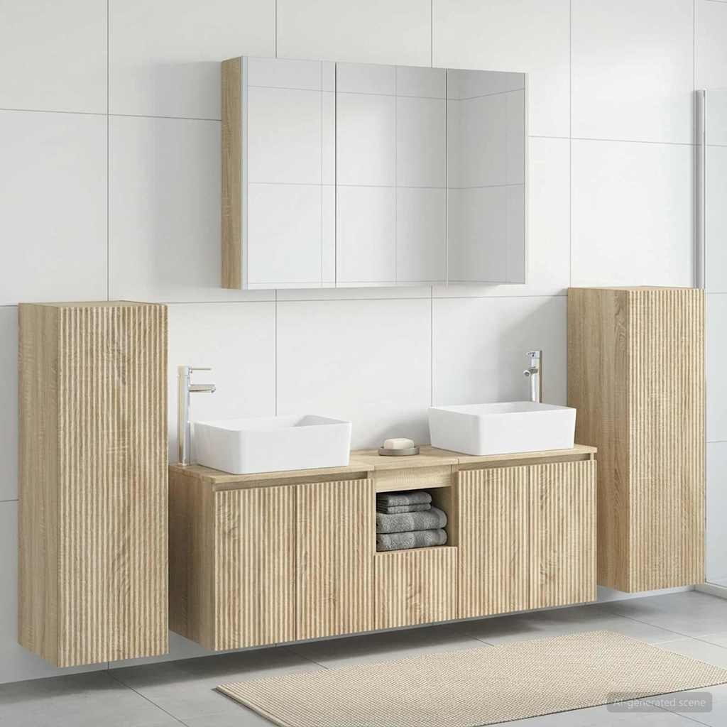 vidaXL Bathroom Furniture Set 6 pcs Sonoma Oak 4
