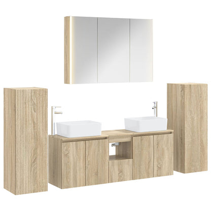 vidaXL Bathroom Furniture Set 6 pcs Sonoma Oak 2