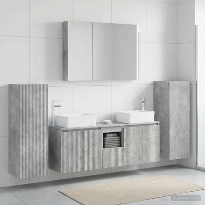 vidaXL Bathroom Furniture Set 6 pcs Concrete Grey 1