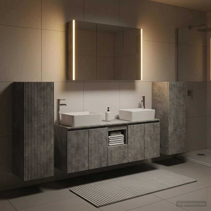 vidaXL Bathroom Furniture Set 6 pcs Concrete Grey 4