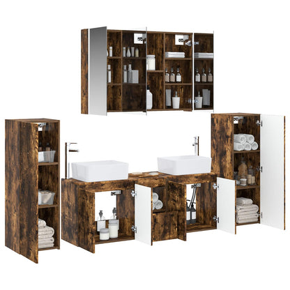 vidaXL Bathroom Furniture Set 6 pcs Smoked Oak 3