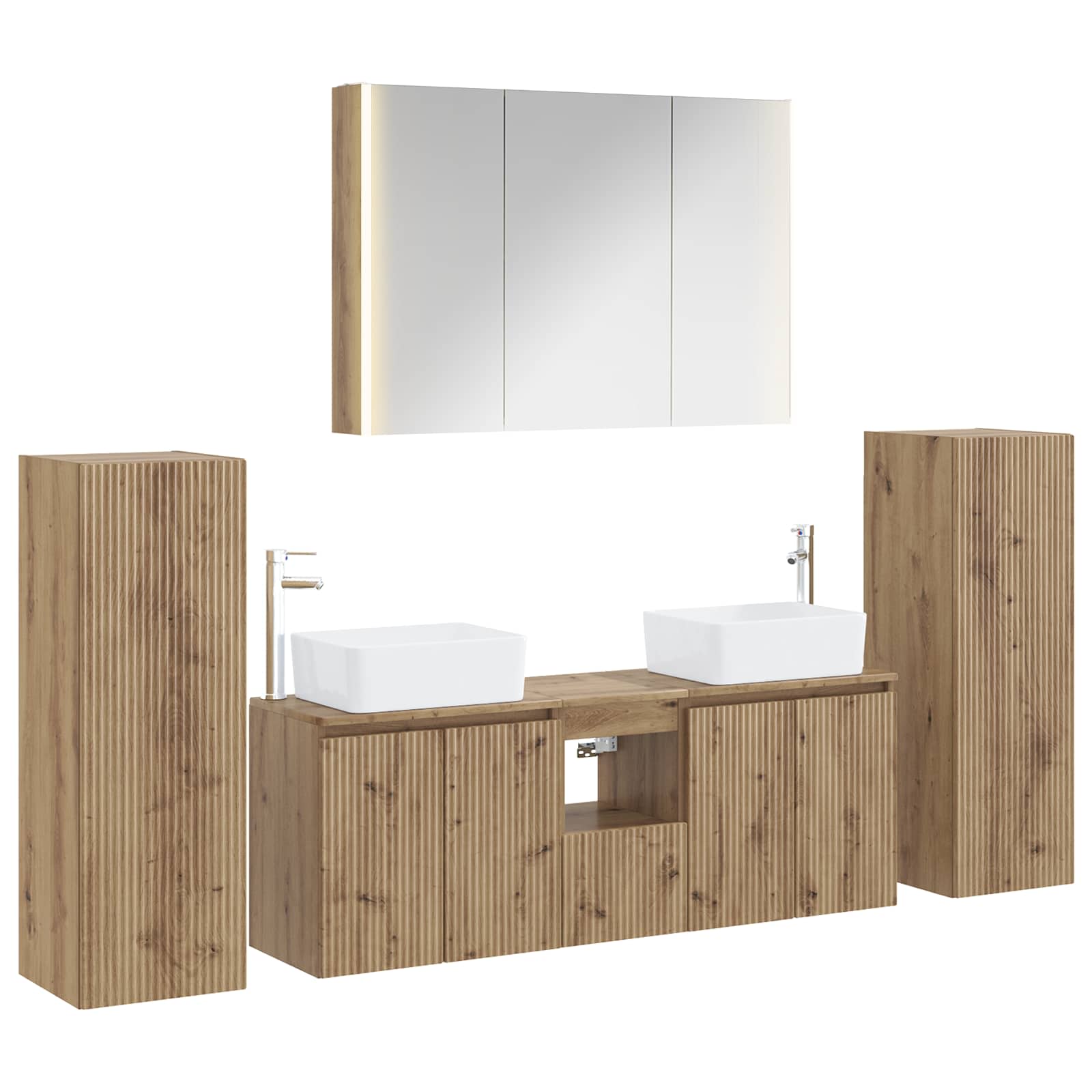 vidaXL Bathroom Furniture Set 6 pcs Artisan Oak 2