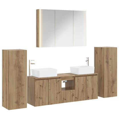 vidaXL Bathroom Furniture Set 6 pcs Artisan Oak 2